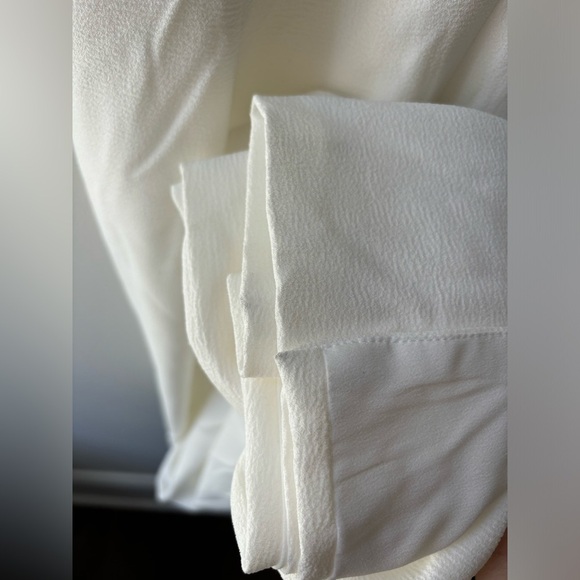 Dress The Population Sandra Plunge Sheath Gown White Sz L $198 - Picture 12 of 13